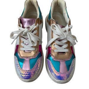 Holographic and Metallic Steve Madden Girls Jmemory Sneakers Size 5